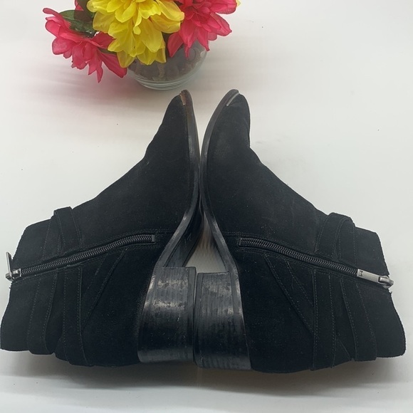 Marc Fischer Black Pointed Suede Ankle Boots Sz 9 - Picture 5 of 7